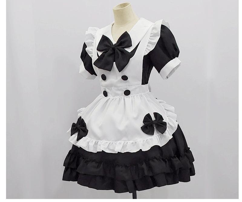 Cafe Waiter Maid Outfit Lolita Dress women clothing Cute Fancy Dress Cosplay Costume