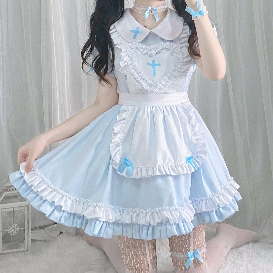 Cross Classic Japanese Cross Dress Lolita Maid Outfit Lolita Dress Fancy Cosplay Costume