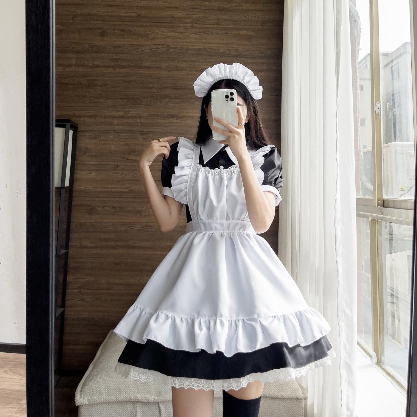 Coffee Waitress Large Size Maid Outfit Lolita Dress for Woman Man Fancy Cosplay Costume
