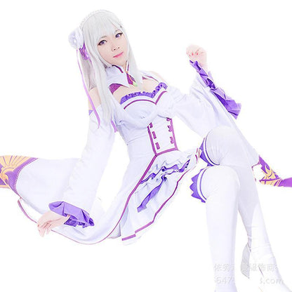 Life In A Different World From Zero Emilia Maid Outfit Lolita Dress Fancy Cosplay Costume