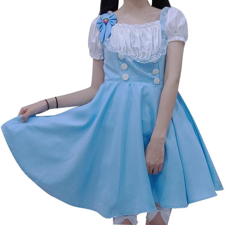 Blue Princess Dress Anime Maid Outfit Lolita Dress Japanese Fancy Dress Cosplay Costume