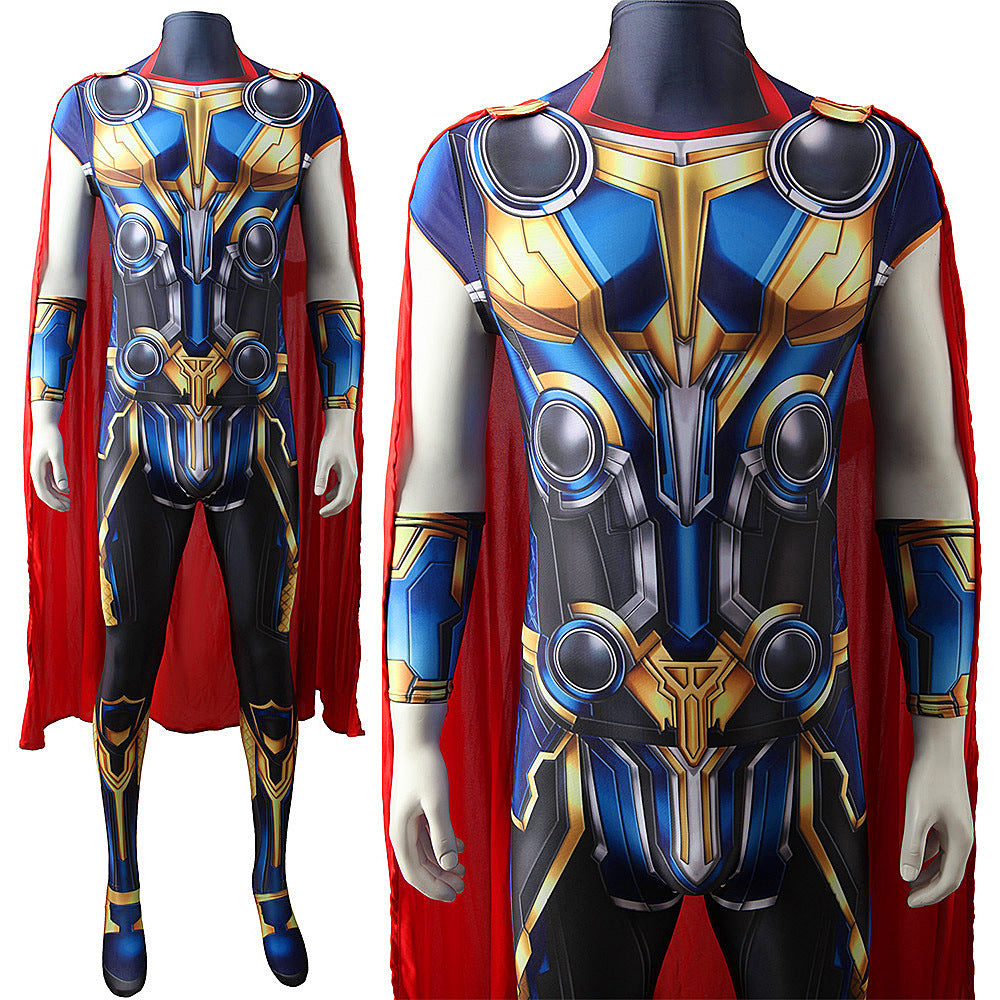 thor 4 love and thunder jumpsuits cosplay costume kids adult halloween bodysuit