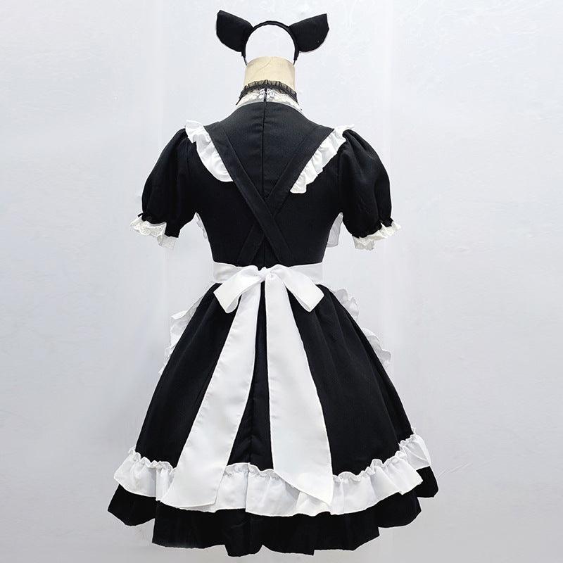 Original Black Cute Cat Maid Outfit Lolita Dress Daily Fancy College Dress Cosplay Costume