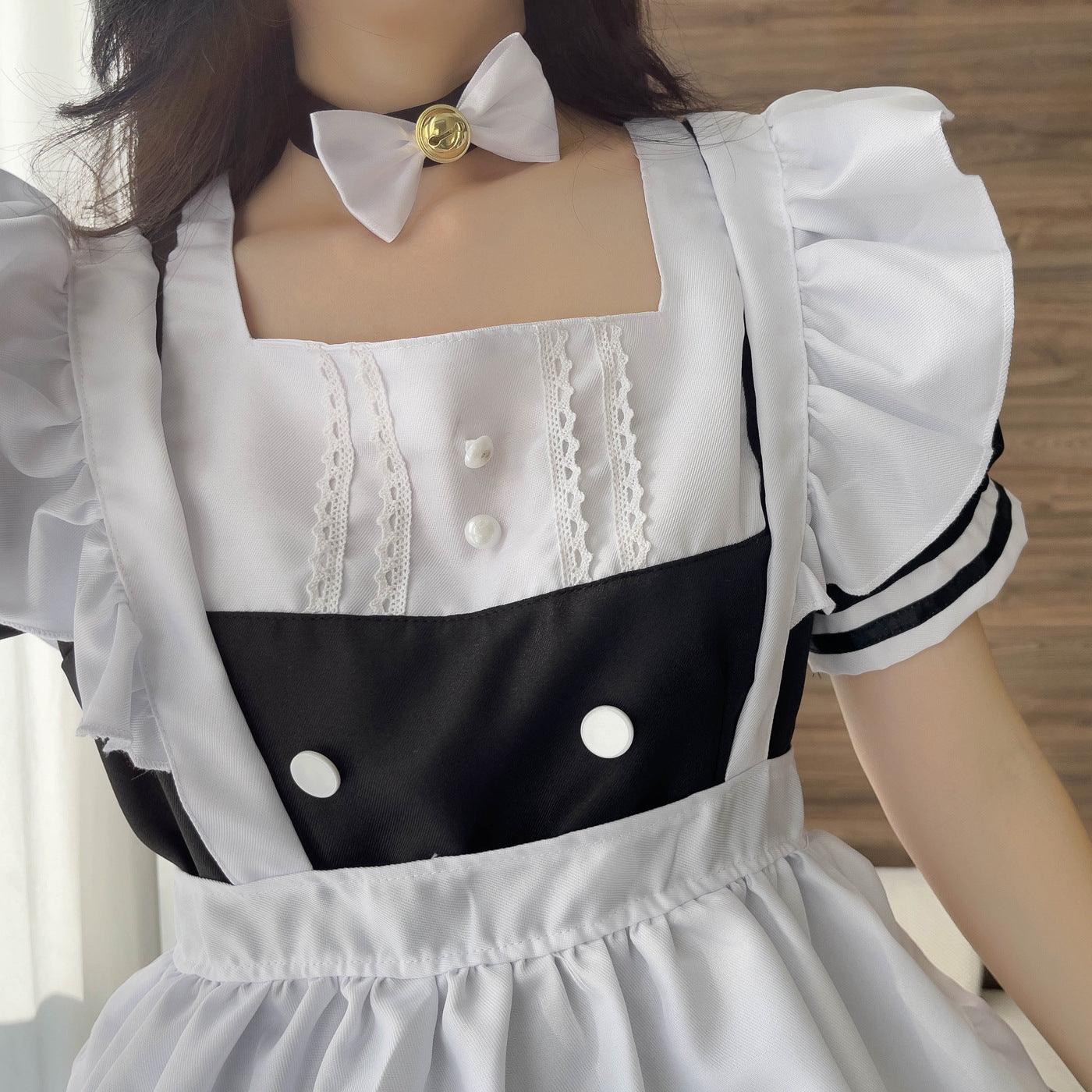 Bunny Ears Black White Large Maid Outfit Lolita Dress Anime Game Fancy Cosplay Costume