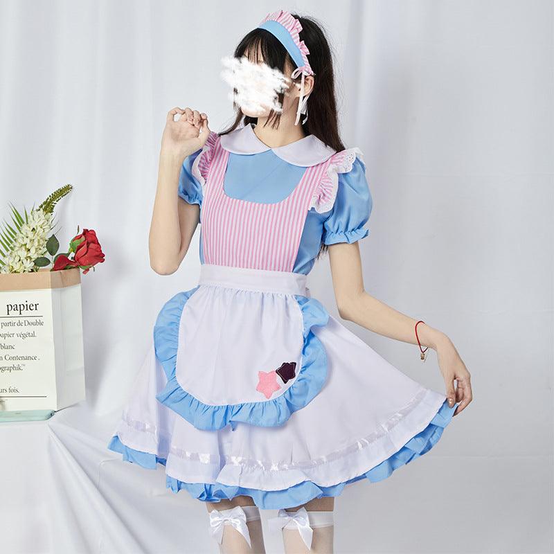 Blue Cute Cat Maid Outfit Dress Lolita Fancy Dress Japanese Anime Cosplay Costume
