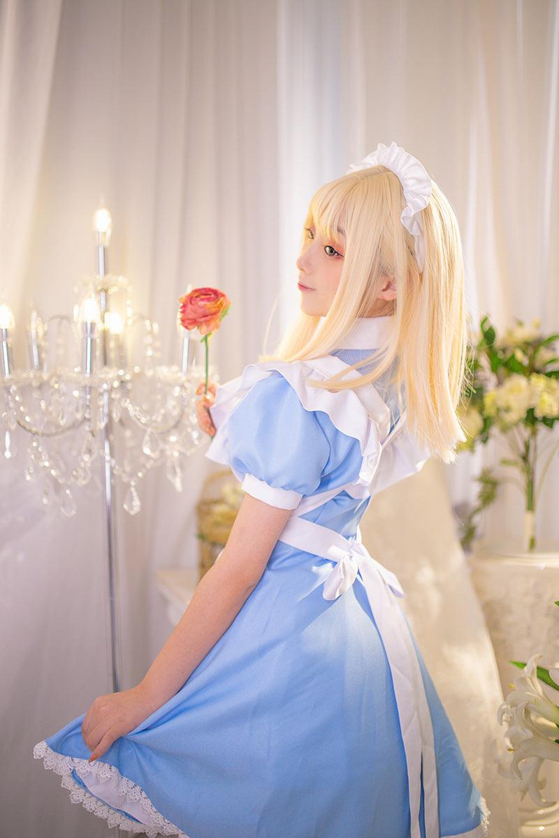 Alice in Wonderland Maid Women Girl Blue Dress For Valentine Cosplay Costume  USA