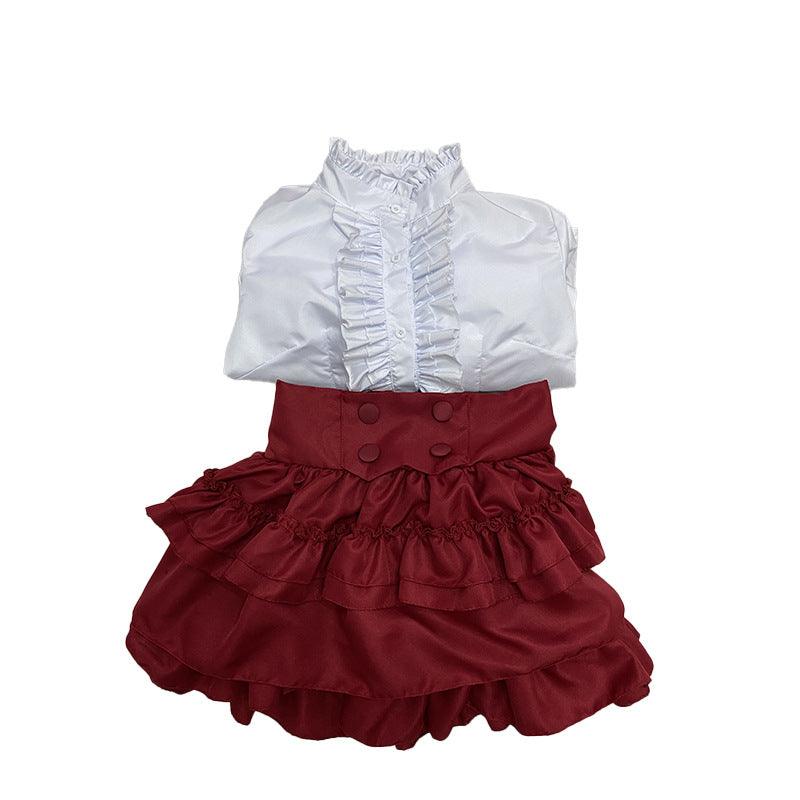 Cyberpunk Mechanic Queen Gothic Lolita Skirt Maid Outfit Fancy Red Dress Cosplay Costume