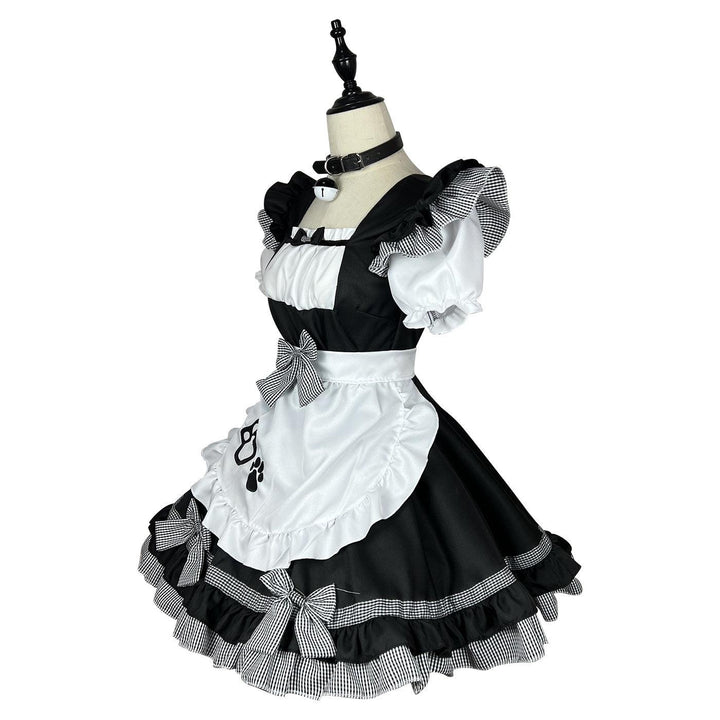 Japanese Black and White Classic Catgirl Maid Outfit Plus Size Lolita Fancy Dress Cosplay