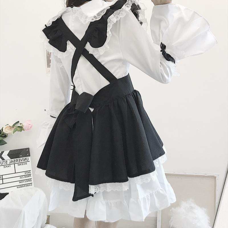 Men and Women Pink Maid Outfit Lolita Short Dress Fancy Cross Dress CD Cosplay Costume