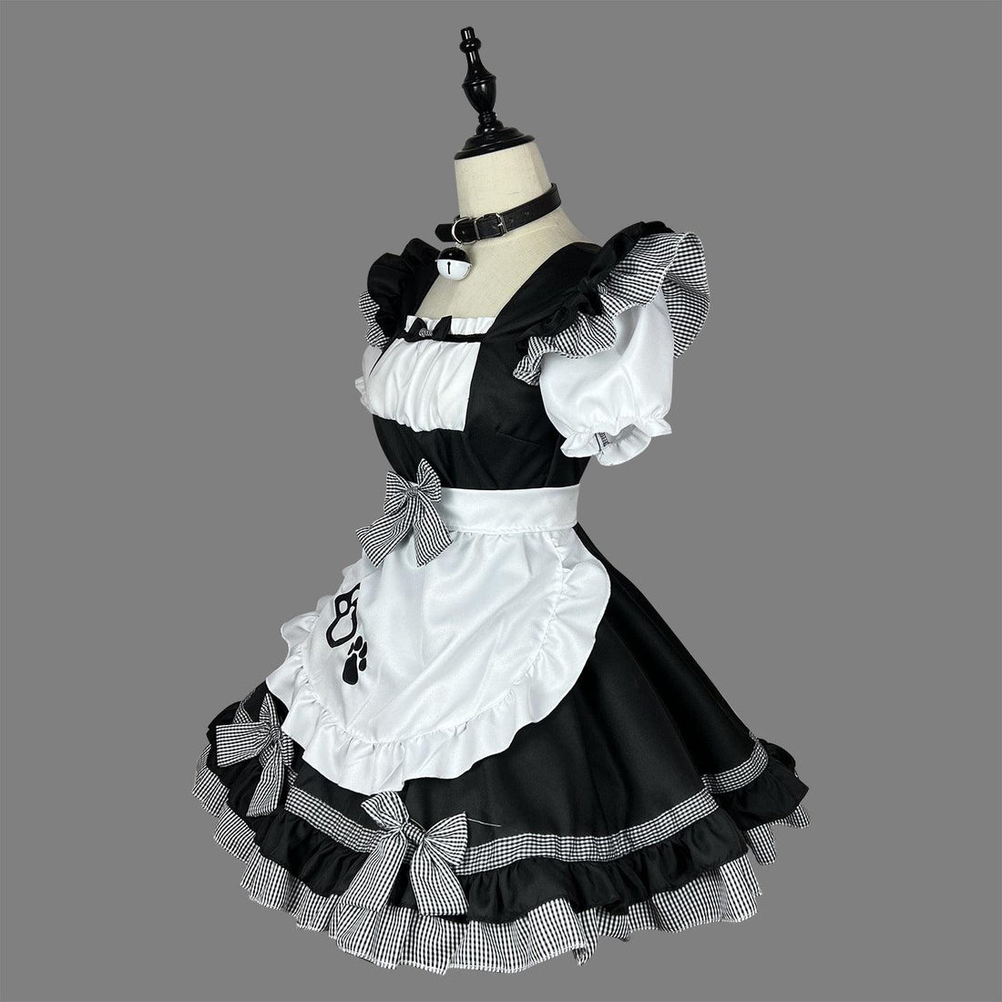 Japanese Black and White Classic Catgirl Maid Outfit Plus Size Lolita Fancy Dress Cosplay