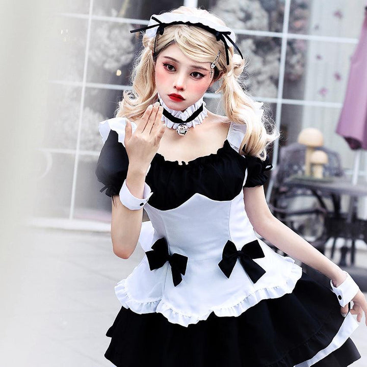 Miracle Nikki Black and White Maid Outfit Lolita Dress Fancy Anime Game Cosplay Costume