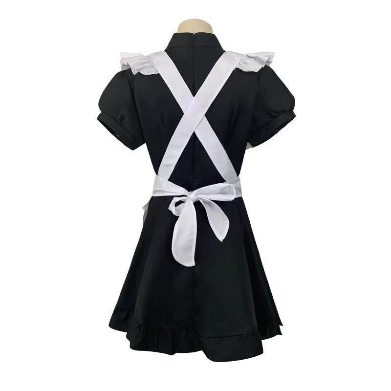 Black White Gothic Maid Outfit Lolita Dress Anime Game Cross Dress Fancy Cosplay Costume