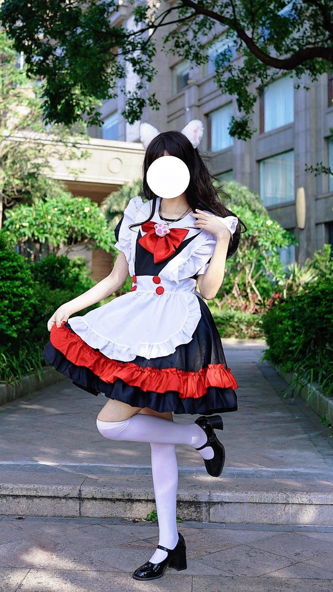 Dark Gothic College Style Little Devil Witch Maid Outfit Lolita Dress Cosplay Costume