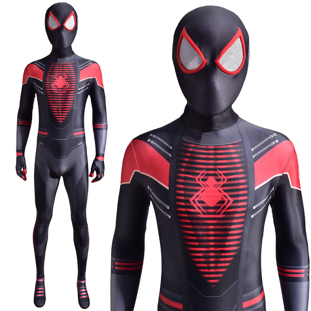 ps5 miles morales spider man jumpsuits cosplay costume kids adult halloween bodysuit 1