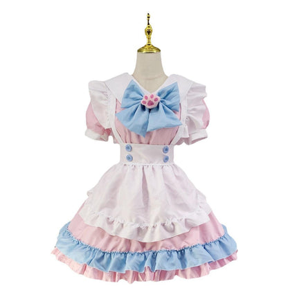 Cute Big Bow French Maid Outfit Plus Size Dress Sissy Lolita Fancy Dress Cosplay Costume
