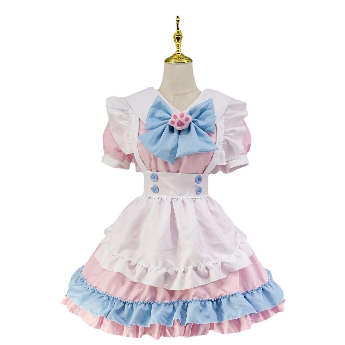 Cute Big Bow French Maid Outfit Plus Size Dress Lolita Fancy Dress Cosplay Costume