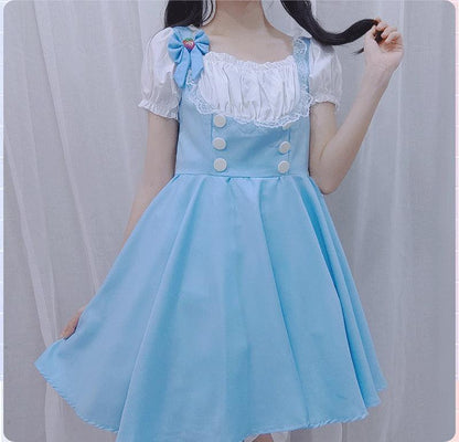 Blue Princess Dress Anime Maid Outfit Lolita Dress Japanese Fancy Dress Cosplay Costume