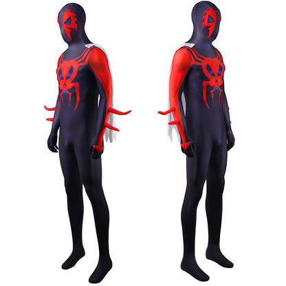 2099 Spider-Man Jumpsuit with Cloak Cosplay Costume Kids Adult Halloween Bodysuit