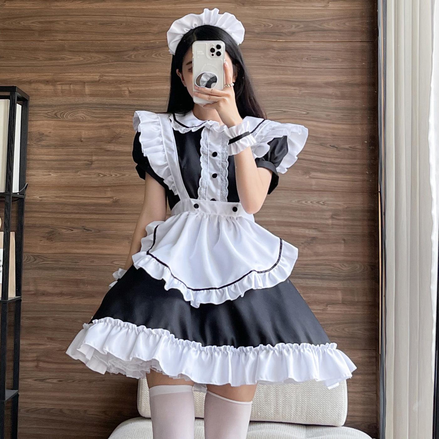 Restaurant Uniform Anime Maid Outfit Lolita Dress Crossdresser CD Fancy Cosplay Costume