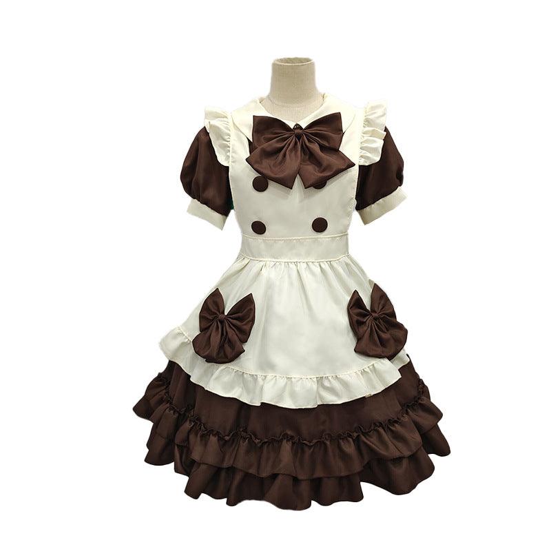 Cafe Waiter Maid Outfit Lolita Dress women clothing Cute Fancy Dress Cosplay Costume