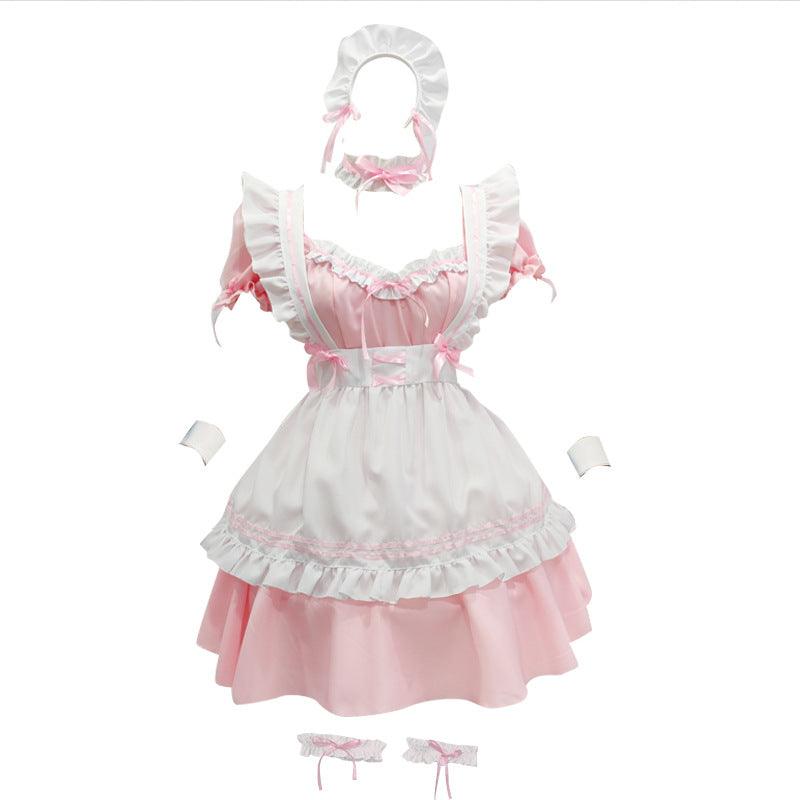 Miracle Nikki Pink Maid Outfit Lolita Dress Fancy Cross Dress CD Anime Cosplay Costume