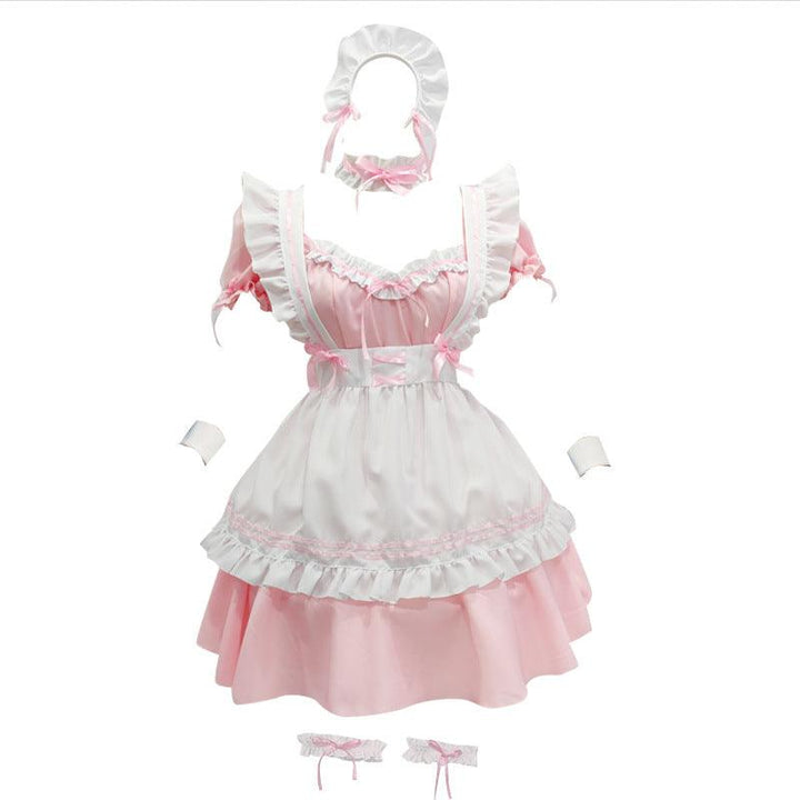 Miracle Nikki Pink Maid Outfit Lolita Dress Fancy Cross Dress CD Anime Cosplay Costume