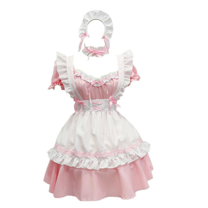 Miracle Nikki Pink Maid Outfit Lolita Dress Fancy Cross Dress CD Anime Cosplay Costume