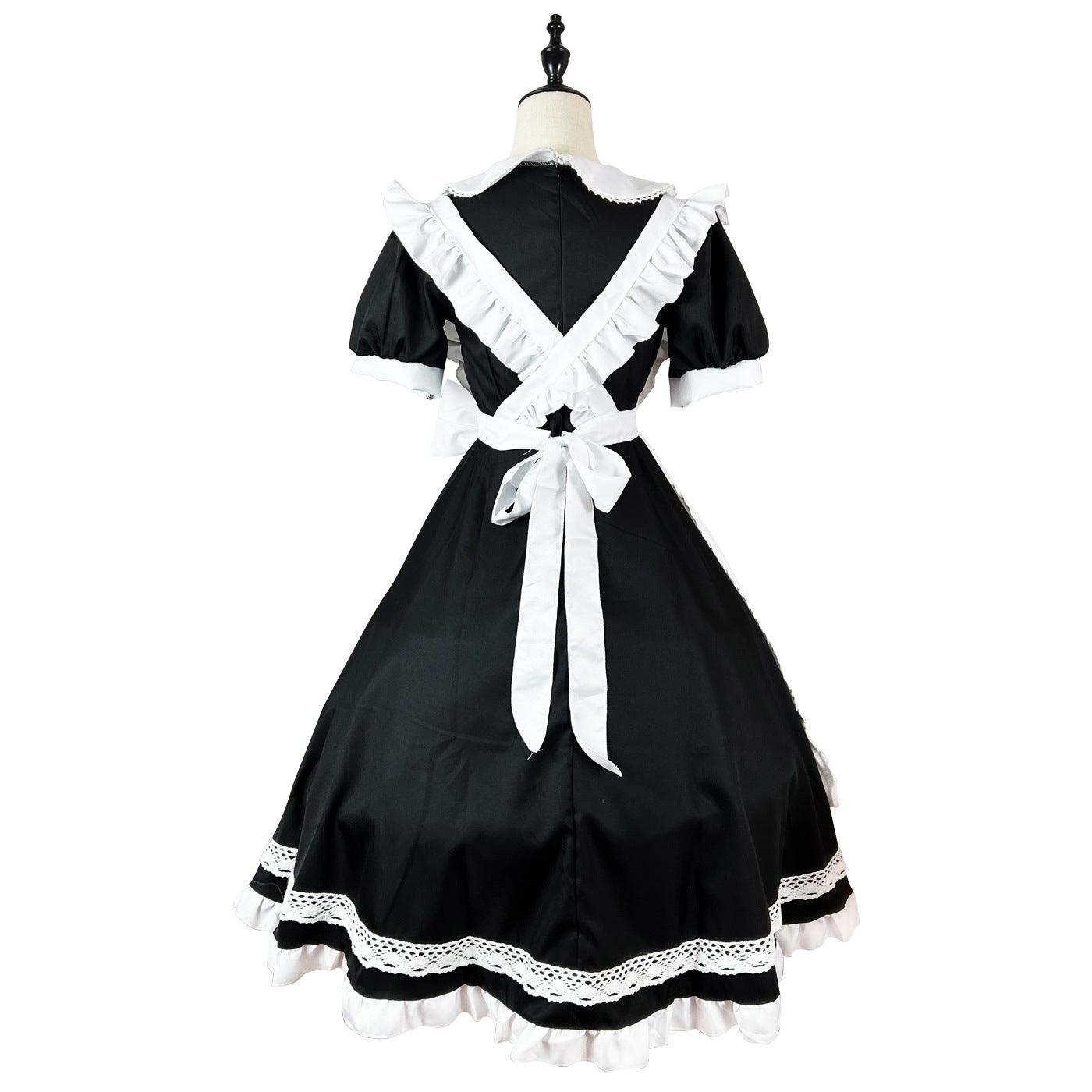 Traditional Short Sleeves Maid Outfit Lolita Dress Crossdresser CD Fancy Cosplay Costume