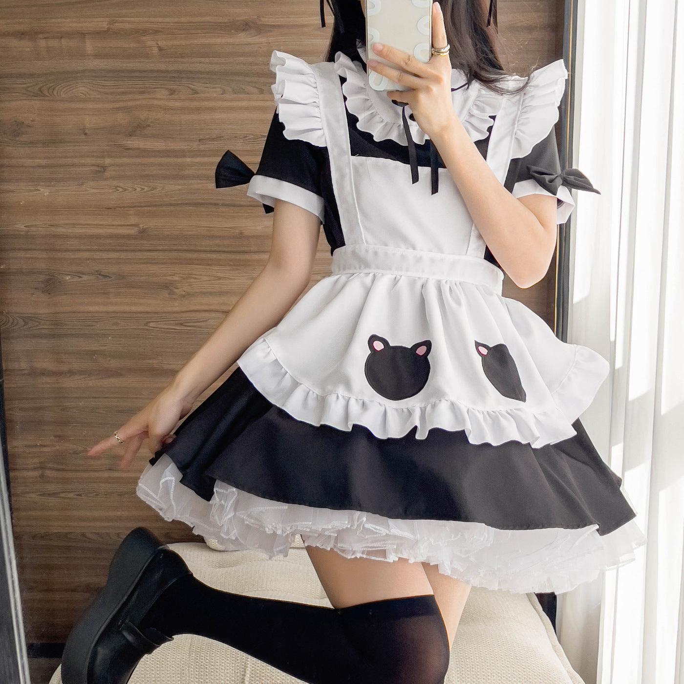 Cute Bear Waitress Maid Outfit Large Size Lolita Dress Anime Game Fancy Cosplay Costume