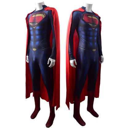 man of steel superman clark kent jumpsuits costume kids adult halloween bodysuit