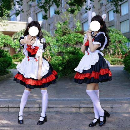 Dark Gothic College Style Little Devil Witch Maid Outfit Lolita Dress Cosplay Costume