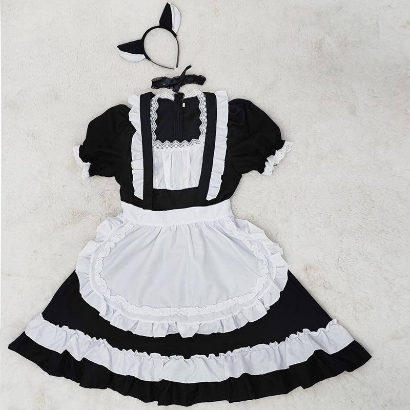 Original Black Cute Cat Maid Outfit Lolita Dress Daily Fancy College Dress Cosplay Costume