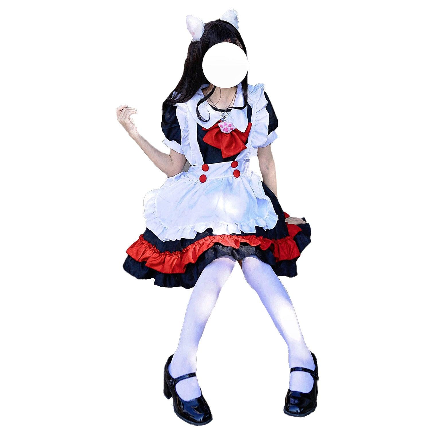 Dark Gothic College Style Little Devil Witch Maid Outfit Lolita Dress Cosplay Costume