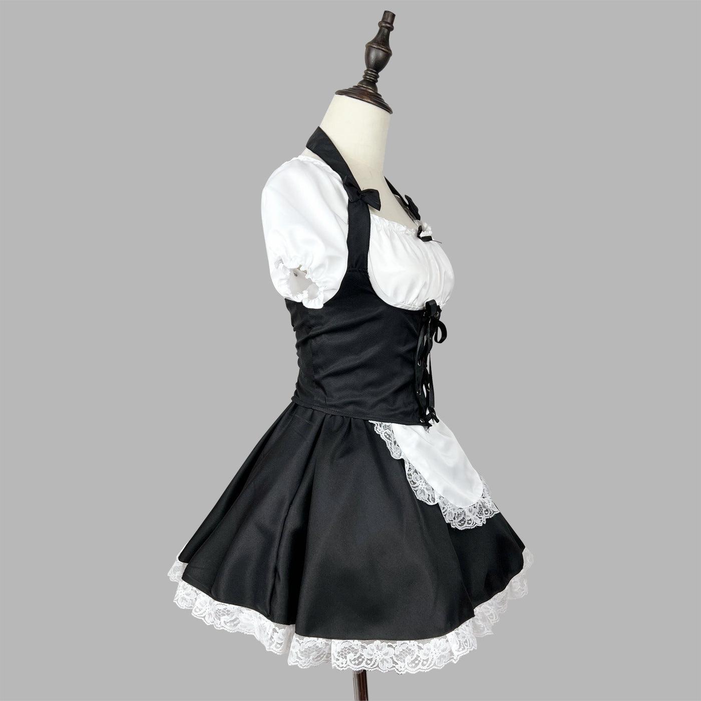 Black White Corset Large Size Maid Outfit Lolita Dress for Man Woman Fancy Cosplay Costume
