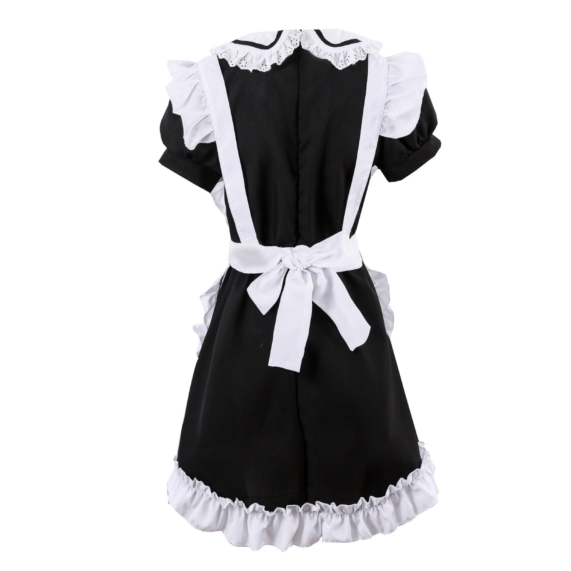 Black White Short Maid Outfit Lolita Dress Japanese Cute Fancy Dress Cosplay Costume