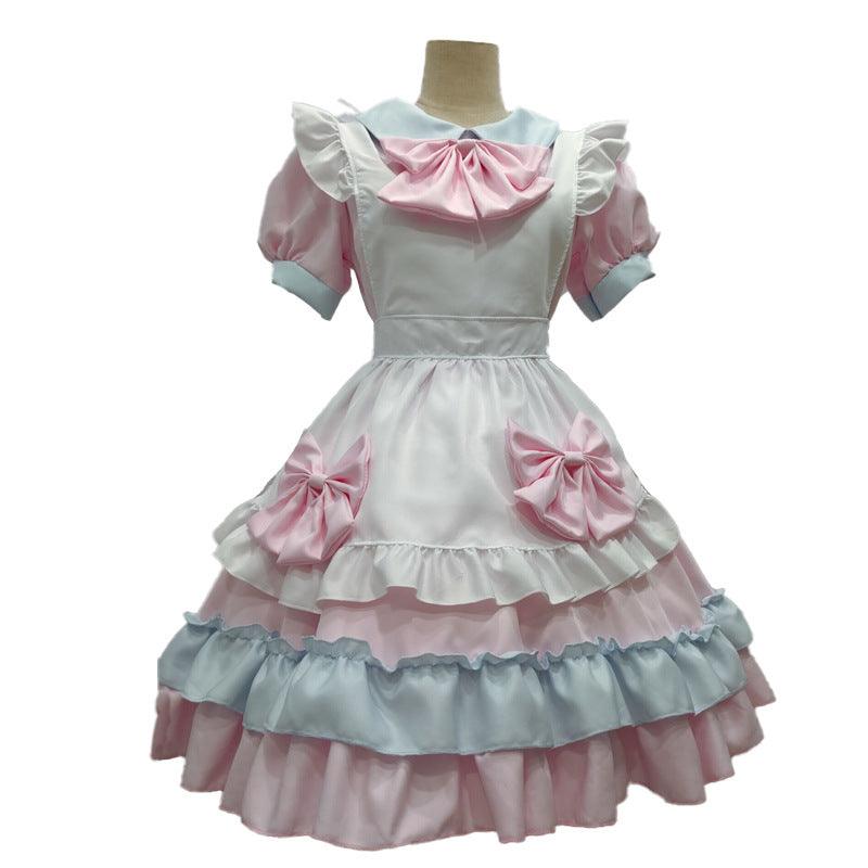 Cafe Waiter Maid Outfit Lolita Dress women clothing Cute Fancy Dress Cosplay Costume