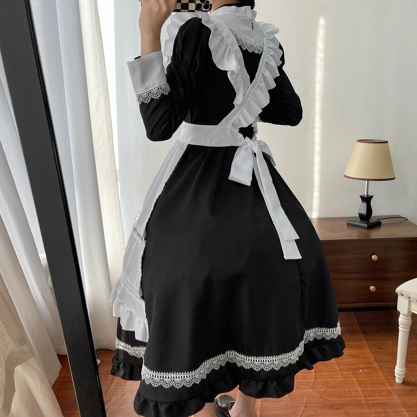 British Aristocratic Long Maid Outfit Lolita Dress Crossdresser CD Fancy Cosplay Costume