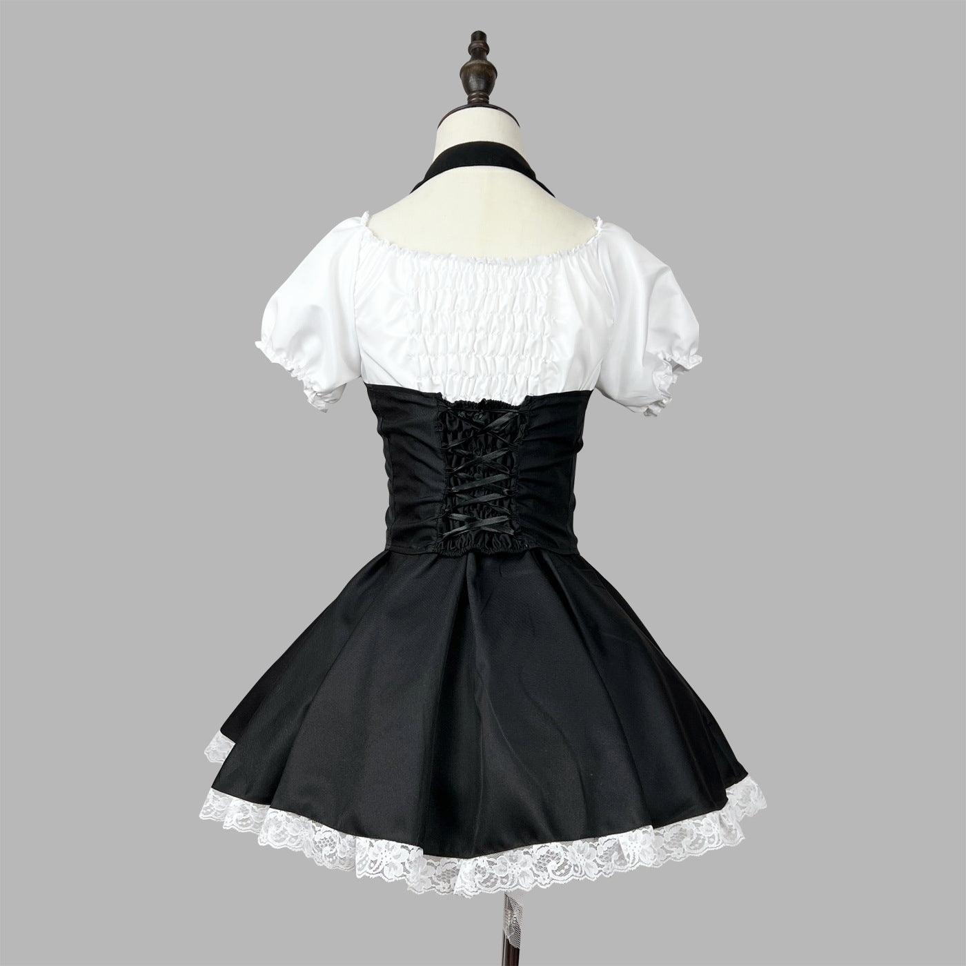 Black White Corset Large Size Maid Outfit Lolita Dress for Man Woman Fancy Cosplay Costume