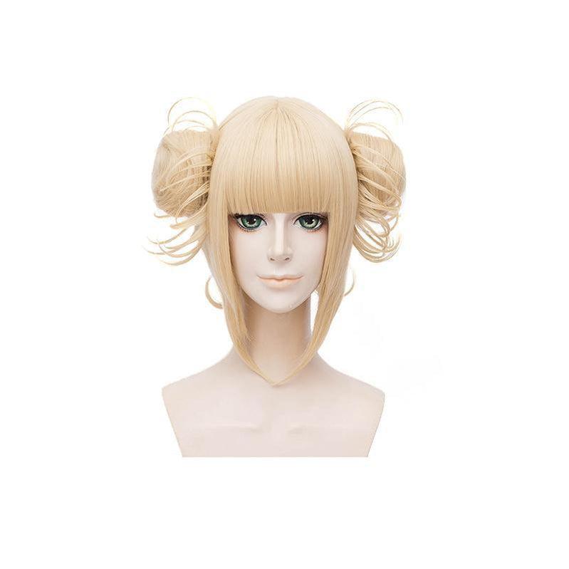 Anime My Hero Academia Himiko Toga Short Blonde Cosplay Wigs with Free Vampire Teeth