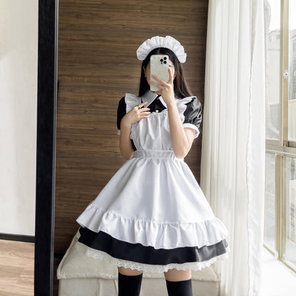 Coffee Waitress Large Size Maid Outfit Lolita Dress for Woman Man Fancy Cosplay Costume