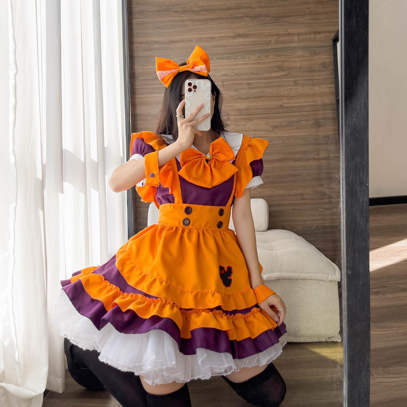 Waitress Large Size Maid Outfit Lolita Dress Crossdresser Halloween Fancy Cosplay Costume