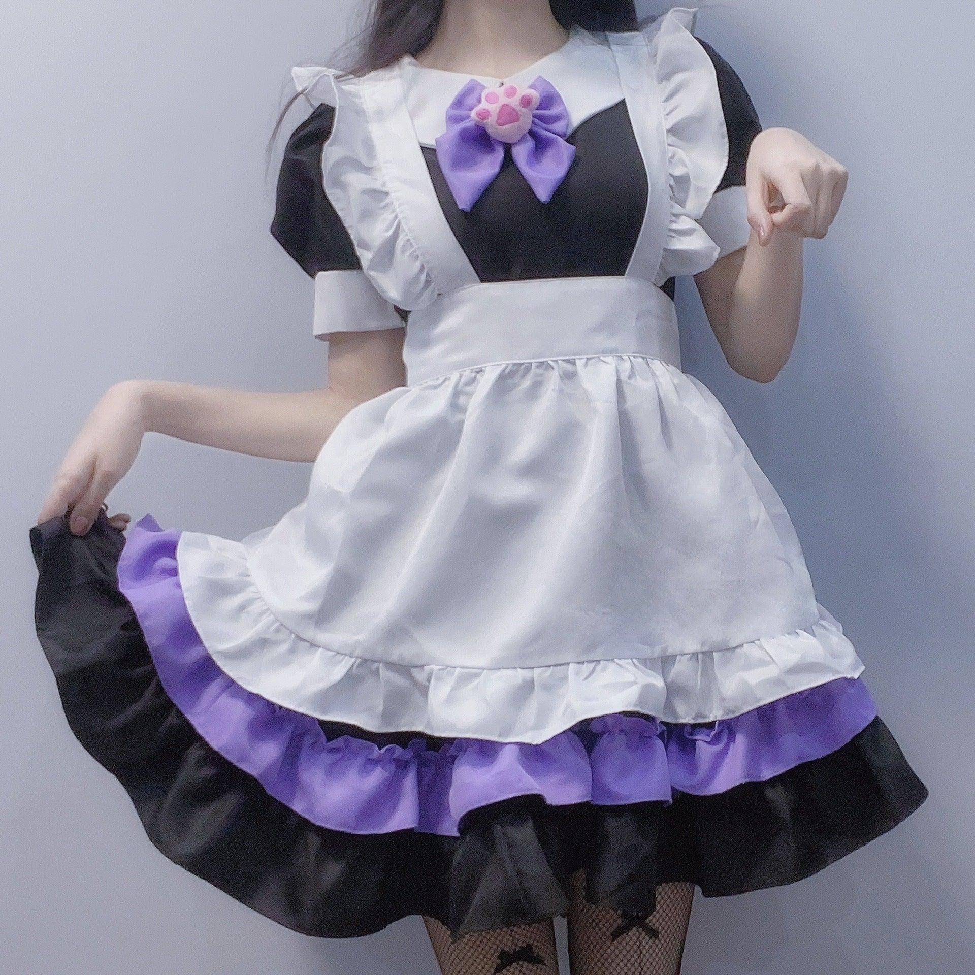 Cute Big Bow French Maid Outfit Plus Size Dress Lolita Fancy Dress Cosplay Costume