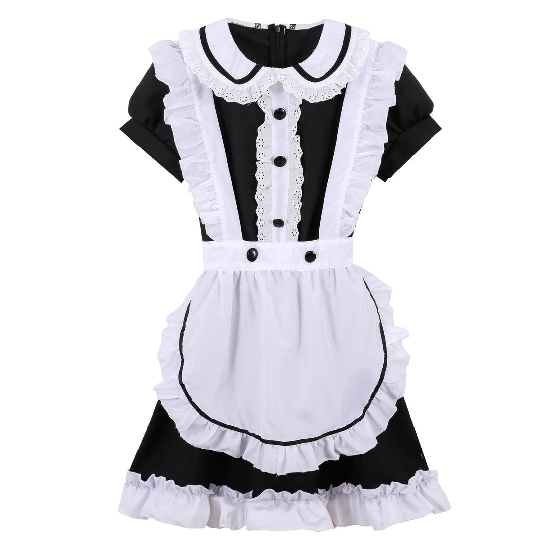 Black White Short Maid Outfit Lolita Dress Japanese Cute Fancy Dress Cosplay Costume