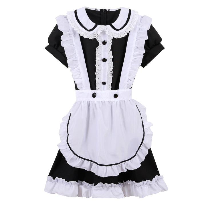 Black White Short Maid Outfit Lolita Dress Japanese Cute Fancy Dress Cosplay Costume