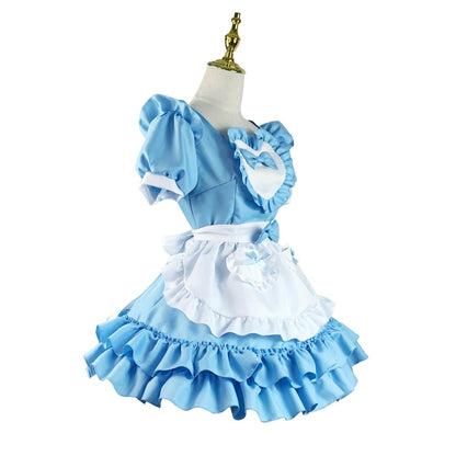 Light Blue Cute Maid Outfit Large Size Lolita Dress Man and Woman Fancy Cosplay Costume