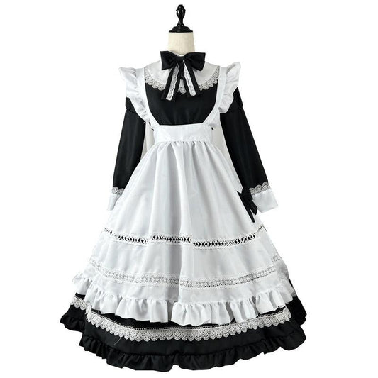 British Aristocratic Long Maid Outfit Lolita Dress Crossdresser CD Fancy Cosplay Costume
