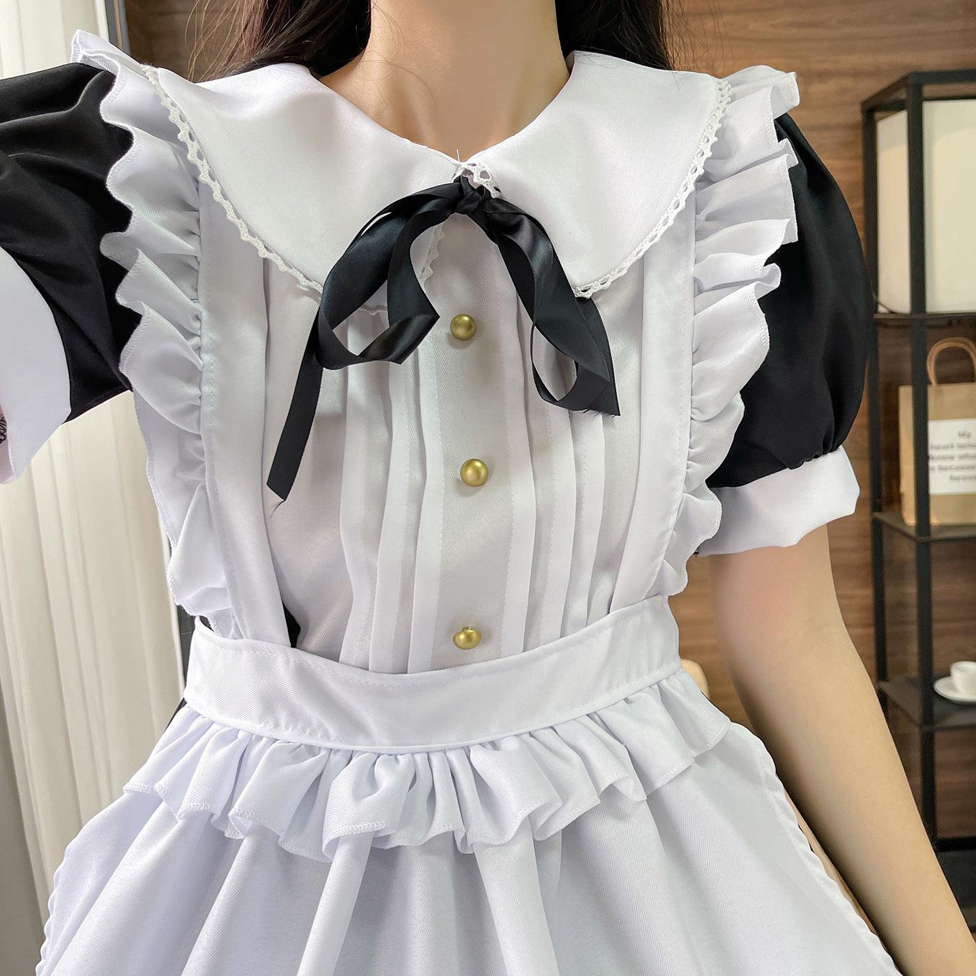Traditional Short Sleeves Maid Outfit Lolita Dress Crossdresser CD Fancy Cosplay Costume