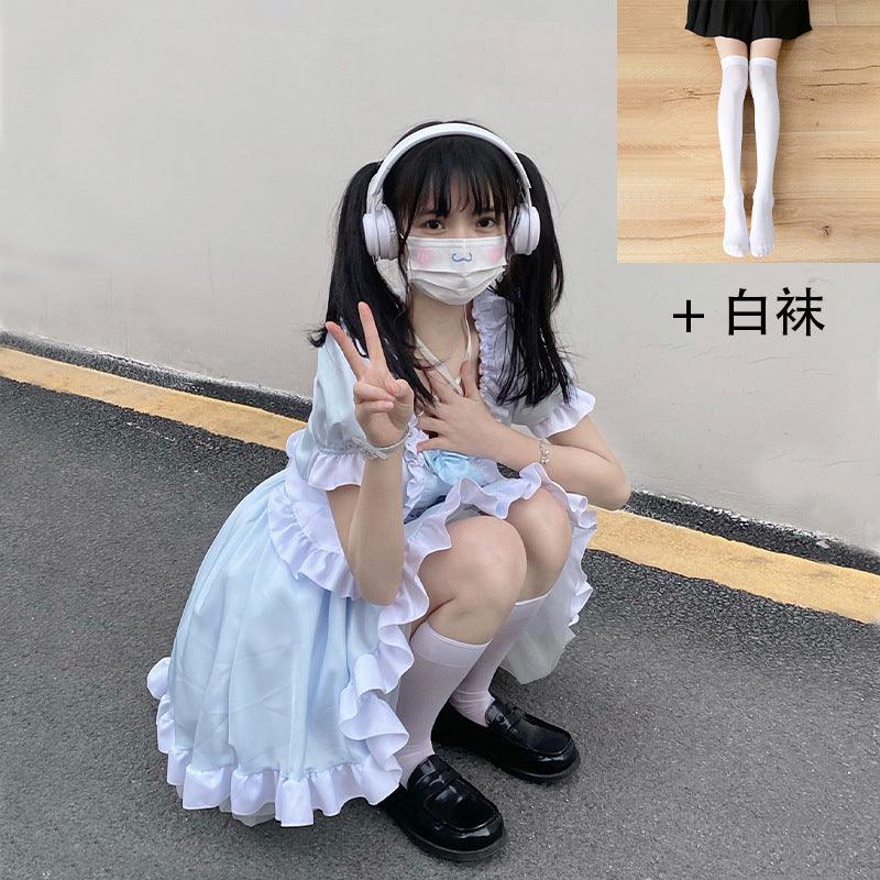 Alice Anime Sky Blue Maid Outfit Lolita Dress Japanese Cute Fancy Dress Cosplay Costume