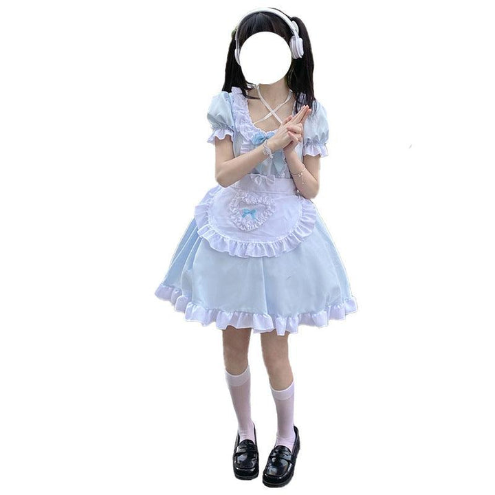 Alice Anime Sky Blue Maid Outfit Lolita Dress Japanese Cute Fancy Dress Cosplay Costume