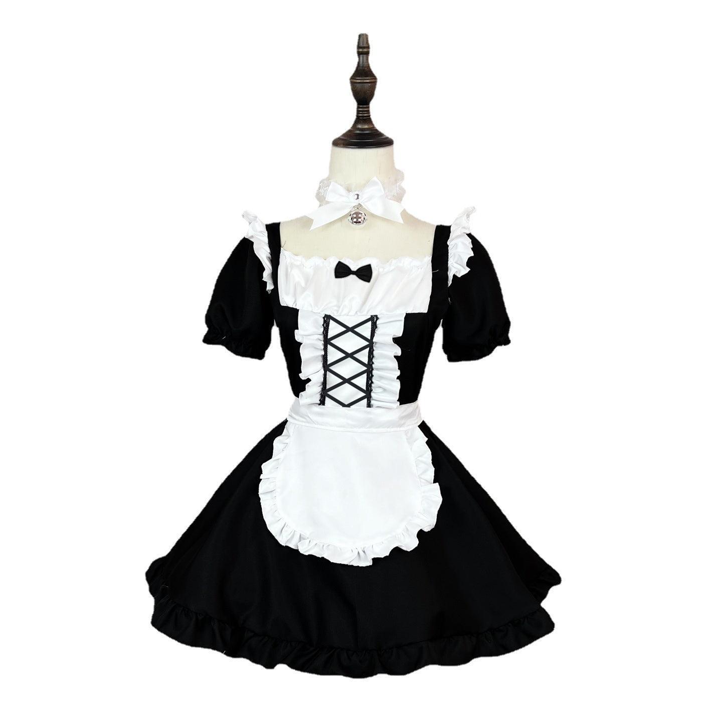 Black White Large Size Maid Outfit Lolita Dress Crossdresser for Man Woman Cosplay Costume